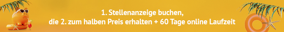 DER JOBMARKT: 1 . Stellenanzeige buchen, die 2. zum halben Preis erhalten